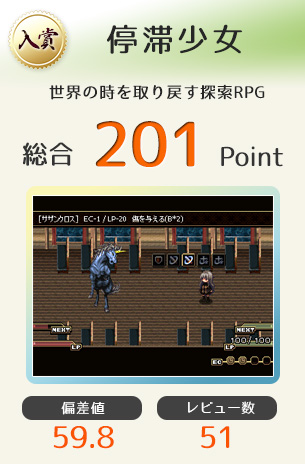 【入賞】停滞少女（世界の時を取り戻す探索RPG）総合201Point